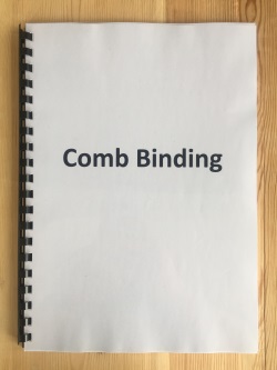 Comb Binding thesis and dissertation manchester